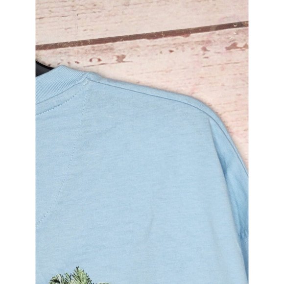 Paradise Shores Cotton XL 5011 Geyser Lei Over Charters Teal Blue T Shirt - Picture 15 of 16